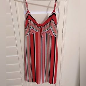 Red striped mini dress